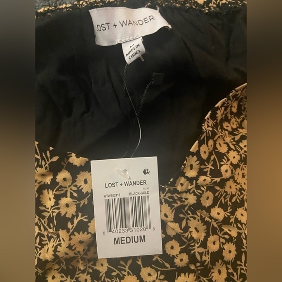 NWT Lost + Wander pick me golden hour smocked waist top - Picture 9 of 9